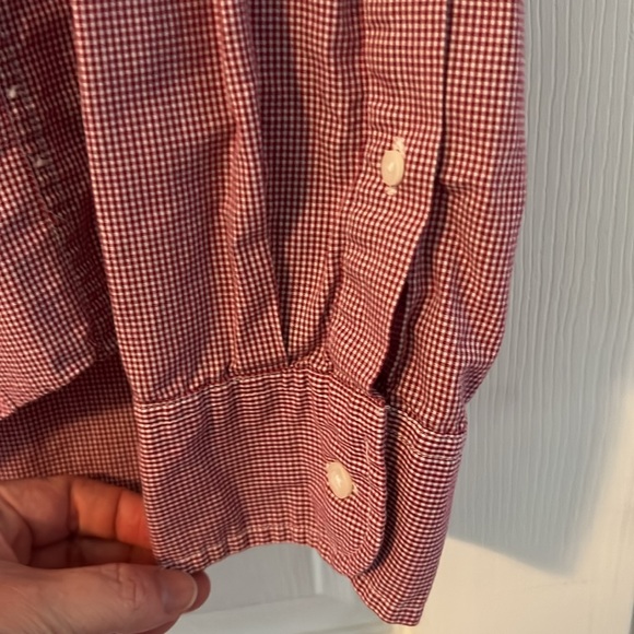 J Crew Button Down, Red Gingham, XL - Picture 4 of 5